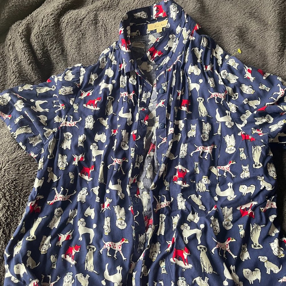 Love Notes dog print buttoned shirt